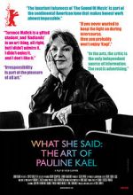 Watch What She Said: The Art of Pauline Kael Watch123movies